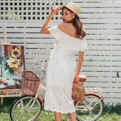 Robe En Coton À Volants Sur L'Épaule -Mode Bohème Soldes 808730846281334784 f8eca48b ccb8 4be4 b896 3f7869e64a31