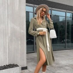 Robe Chemise Verte Élégante -Mode Bohème Soldes 888531204159045632 dae83f7e 7e15 47c9 9047 efb65c1e15d9