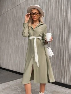 Robe Chemise Verte Élégante -Mode Bohème Soldes 888531204377149440 0f2b67ab aede 4208 a26b a14e2aa0852b