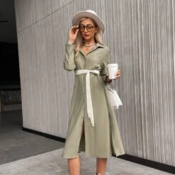 Robe Chemise Verte Élégante -Mode Bohème Soldes 888531252720697344 a0713158 7d4f 463c b372 3ec8a9cbda6a