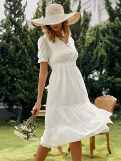 Robe Midi Champêtre Blanche -Mode Bohème Soldes 915272143221030912 f4ec7937 635d 4178 8b2e 4d81e15d3ce0