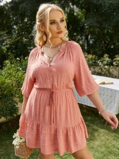 Robe Courte De Printemps En Rose -Mode Bohème Soldes 931129828436869120 68aacc02 1ec5 4fe3 859e db9258f1040f