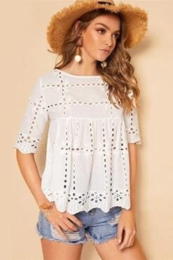 Blouse Bohème Femme Blanche