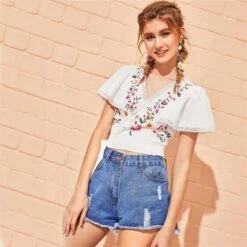 Blouse Boho Blanche -Mode Bohème Soldes Blouse Boho Blanche de qualite