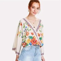 Blouse Bohème à Fleurs -Mode Bohème Soldes Blousebohemeafleursbelle
