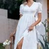 Robe Bohème En Coton Blanc