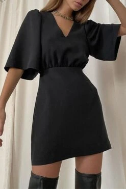 Robe Courte Bohème Chic Noire