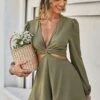 Romper Vert Bohème -Mode Bohème Soldes Boho Green Romper Cute