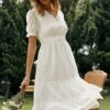 Robe Midi Champêtre Blanche