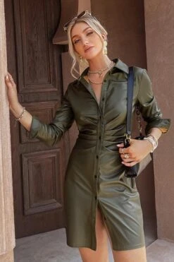 Robe Chemise Vert Foncé