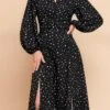 Robe Noire À Pois Et À Manches Longues -Mode Bohème Soldes Dotted Long Sleeve Black Dress Cute 74a66a1e 110e 40a7 8891 c519ee1ba7cd