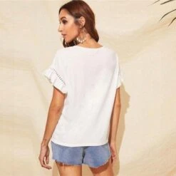 Haut Blanc Style Bohème -Mode Bohème Soldes Haut Blanc Style Boh C3 A8me hippie