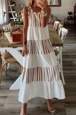 Robe De Maternité Blanche Hippie