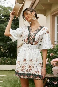 Robe D'Été Blanche Hippie