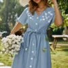 Robe Florale De Vacances -Mode Bohème Soldes Holiday Floral Dress Beach Dress c8d8976e a751 4c1a bef1 800596cb452b