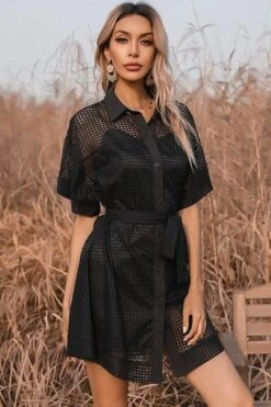 Robe Bohème Noire Dentelle Pure