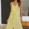 Robe Jaune Clair À Volants
