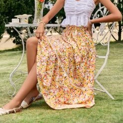 Longue Jupe De Vacances -Mode Bohème Soldes Long Holiday Skirt Floral Clothes 326e58d5 83db 4713 a374 4cc5861c15b2