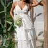 Robe Midi En Dentelle Blanche -Mode Bohème Soldes Midi White Lace Dress Peasant