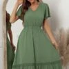Robe Midi Style Marinière -Mode Bohème Soldes Pickle Country Midi Dress Lace