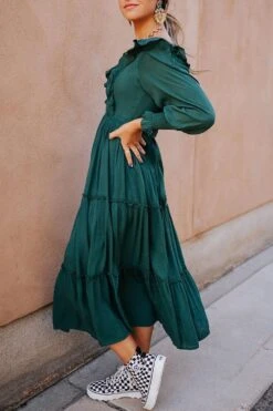 Robe Bohème Vert Vintage