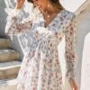Robe Hippie À Fleurs Blanches