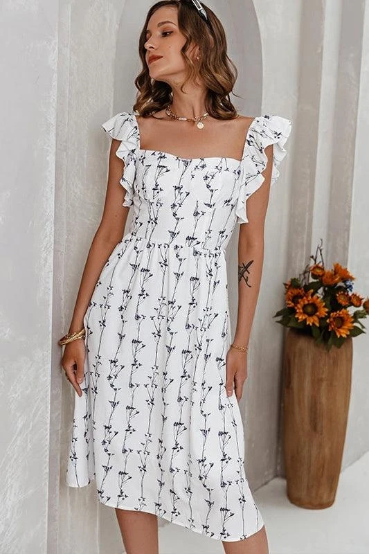 Robe À Imprimé Floral Blanc 3 Robe À Imprimé Floral Blanc