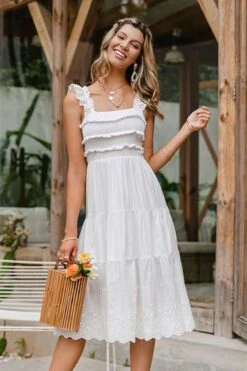 Robe D'Été Blanche Sans Manches