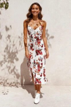 Robe Bohème Blanche À Bretelles Spaghetti