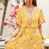 Robe Bohème Jaune Floral
