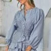 Mini Robe Bohème Bleu Clair -Mode Bohème Soldes Za Belt Plaid Batwing Long Sleeve Women Dress Spring Summer Blue Ruffle Shirt Dress Short Holiday A Line Mujer Vestido Cute e7d52ab2 3506 4ac8 ae40 d805b76ac4d6