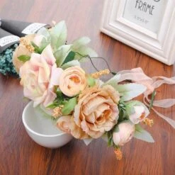 Couronne De Fleurs <br />Couleur Peche Mariage