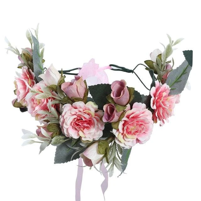 Couronne De Fleurs <br />Pastel Rose Et Gris 3 Couronne De Fleurs <br />Pastel Rose Et Gris